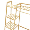 Bamboo Clothes Rail Rack Garment Hanging Stand Open Wardrobe Shelf, 110X40X140CM
