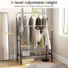 Metal Clothes Stand Rack Height Adjustable Clothing Rack with 2 Rods