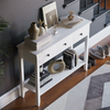 White Console Table 3 Drawer Wooden Shelf Hallway Storage Side Desk Furniture