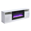 Modern TVs Stand Unit Cabinet w/ Electric Fireplace & 12 Colour LED Light Insert