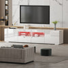 2M TV Cabinet All High Gloss TV Stand White Cabinet Unit Doors Storage with LED
