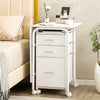 Folding Computer Desk Wheeled PC Laptop Table Writing Workstation-White