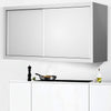 2 Tier Commercial Kitchen Stainless Steel Sliding Doors Cabinet Wall Cupboard UK