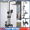 Bathroom Top Matte Shower W/Shower Head 8" Square Mixer Tap Hand Set Spray Black