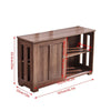 Modern Brown 2 Sliding Doors 2-Tier Shelves Sideboard Storage Cabinet Kitchen