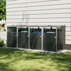 Quadruple Wheelie Bin Storage Metal Store Cover Garden Rubbish Dustbin 4 Shed UK