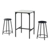 3 Piece Pub Dining Set, Industrial Counter Height Dining Sets with 2 Soft Stools