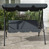 Outdoor Garden Swing Chair 3 Seater Cushioned Seat with Adjustable Canopy Grey