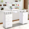 Mobile Nail Station Salon Manicure Table Desk Art Beauty Storage Drawers Cabinet