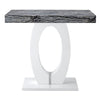 Halo High Gloss Bar Table In White And Melange Marble Effect