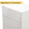 LED Bedside Table Cabinets Front High Gloss Chest of 3 Drawers Nightstand
