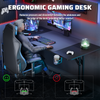 140×70cm Gaming Desk Computer Table Workstations Cup Holder & Headphone Hook