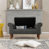Linen Upholstered Arm Bench Bed End Window Seat Ottoman Storage Stool Bedroom UK