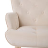 Modern Single Sofa Chair - Beige Solid Wood Leisure Chair High Back Armchair NEW