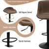 Ralex-chair Bar Stools, PU Leather Counter Height Barstools with Back, Brown
