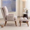 FABRIC ACCENT CHAIR WITH FOOTSTOOL ADJUSTABLE BACKREST LOUNGE RECLINER ARMCHAIR