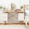 Computer Desk Home Office Desk with Floating Desktop-White