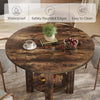 Wooden Round Dining Table for 4, Small Kitchen Dinner Table with Storage Shelf