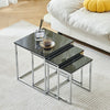 Nest Of 3 Nested Nesting Tables Side End Coffee Table Wooden for Living Room