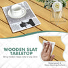 Outdoor Acacia Wood Side Table Garden Backyard Square and Durable End Table
