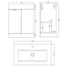 Cabinet Vanity Unit Sink Basin Bathroom Storage Unit Free Stand White Furniture