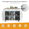 Kitchen Island Kitchen Trolley Cart with Knife Block-White