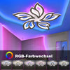Modern Chandelier LED Lamp White Frame Ceiling Light With RGB Backlight Eaamxyyv