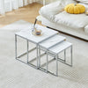 Nest Of 3 Nested Nesting Tables Side End Coffee Table Wooden for Living Room