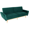 3 Seater Velvet Sectional Sofa Bed Striped Detail Click Clack Sleeper Sofa Bed