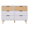 White Chest of 6 Drawers Storage Cabinet Display Sideboard Living Room Bedroom