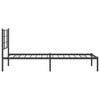 Metal Bed Frame with Headboard Black 90x200 cm m