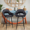 2PCS Barstools Padded Upholstered Dining Chair Breakfast Bar Seating for Cafe