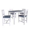 Classic Solid Wooden Grey Dining Table and Chairs Set 4 Seats Kitchen Furniture
