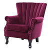 Velvet Chesterfield Chair Queen Anne Wing Back Armchair Fireside Lounge Sofa