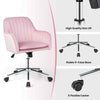 Home Office Leisure Chair Adjustable Swivel Dutch Velvet Task Chairs-Pink