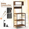 Multifunctional Coffee Bar Station Kitchen Bakers Rack-Brown
