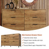 Modern Sideboard Cabinet 6 Drawers Chest of Drawers for Home Storage Dark Oak