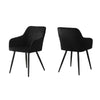 2 x Dining Chairs Set Velvet Padded Seat Metal Legs Kitchen Armchair Home Office