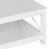 White 2-Tier Wooden Coffee Table with Storage Shelf, 100cm, for Living Room