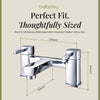 Contemporary Bath Filler Mixer Tap - Chrome