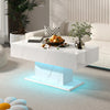 Coffee Table with RGB LED Lights Rectangular Cocktail Table For Living Room New