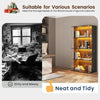 Display Cabinet with Glass Door, 4-Tier Curio Cabinet with 3 Color Lights Black