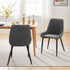2pcs Dining Chairs Faux Leather High Back Diamond Padded Seat Chair Restaurant