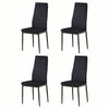 4Pcs Black Velvet Dining Chairs Kitchen Dinning Room Metal Leg Padded Seat Home