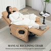 Manual Recliner Chair with Footrest Fabric Thick Padded Reclining Armchair Brown
