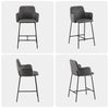 2PCs Faux Leather Bar Stool Breakfast Kitchen Bar Chair w/ Backrest Footrest