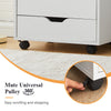 5 Drawer File Cabinet Mobile Office Cabinet with Wheels File Folder Rustic White