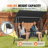 Uimoso 2-Seat Patio Swing Chair Outdoor Patio Swing with Adjustable Canopy Black