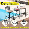2PCS Patio Bar Stools Counter Height Chair Dining Chairs w/Detachable Cushion