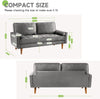 Modern Vesgantti 2 3 Seater Sofa 176cm with 2 Bolster Pillows & Wooden Legs New
